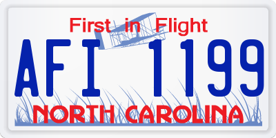 NC license plate AFI1199