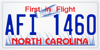 NC license plate AFI1460