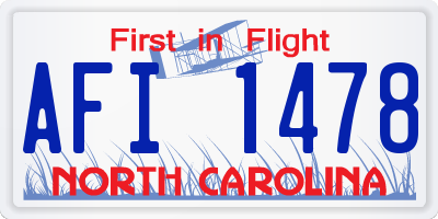 NC license plate AFI1478