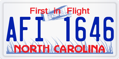 NC license plate AFI1646