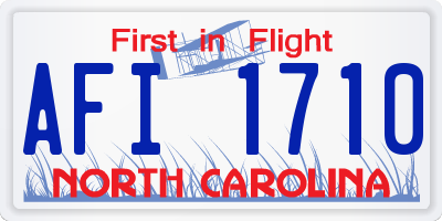 NC license plate AFI1710