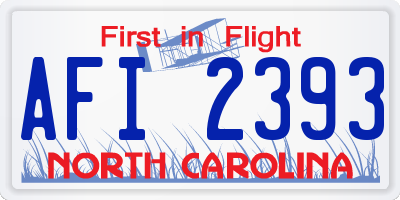NC license plate AFI2393