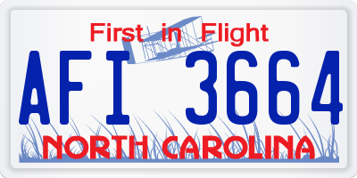 NC license plate AFI3664