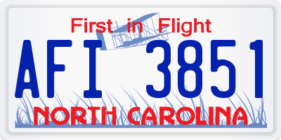 NC license plate AFI3851