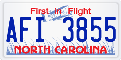NC license plate AFI3855