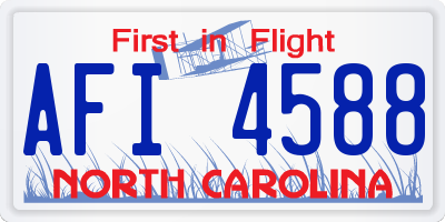 NC license plate AFI4588