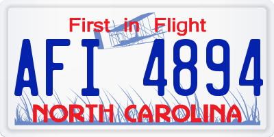 NC license plate AFI4894