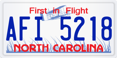 NC license plate AFI5218