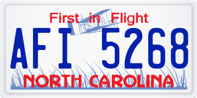 NC license plate AFI5268