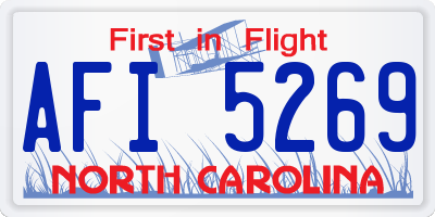 NC license plate AFI5269