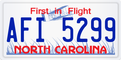 NC license plate AFI5299