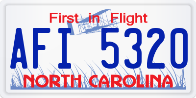 NC license plate AFI5320