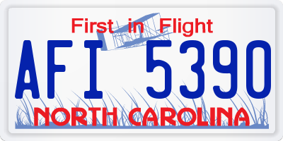 NC license plate AFI5390