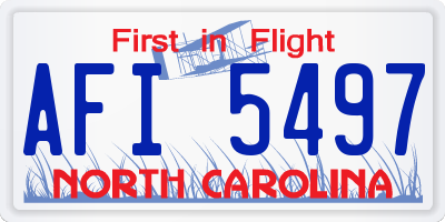 NC license plate AFI5497
