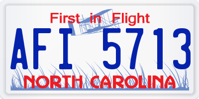 NC license plate AFI5713