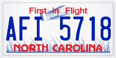 NC license plate AFI5718