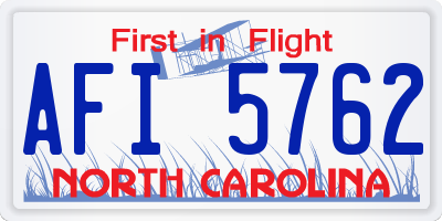 NC license plate AFI5762