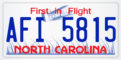 NC license plate AFI5815