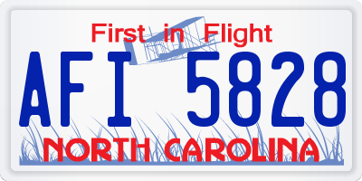 NC license plate AFI5828