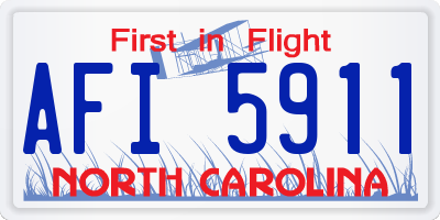 NC license plate AFI5911