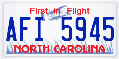 NC license plate AFI5945