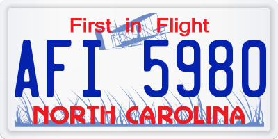 NC license plate AFI5980