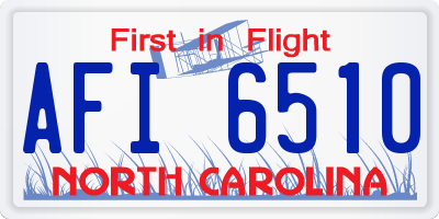 NC license plate AFI6510