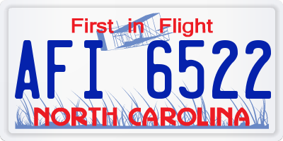 NC license plate AFI6522
