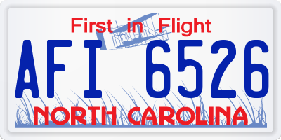 NC license plate AFI6526