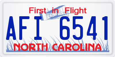 NC license plate AFI6541