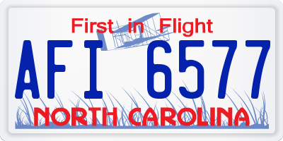 NC license plate AFI6577