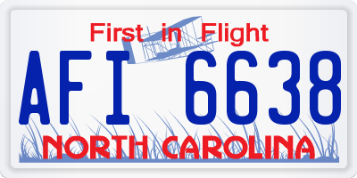 NC license plate AFI6638
