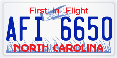 NC license plate AFI6650