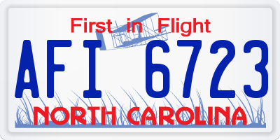 NC license plate AFI6723