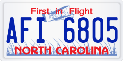 NC license plate AFI6805