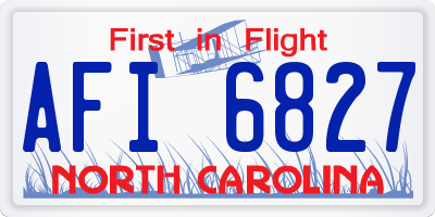 NC license plate AFI6827