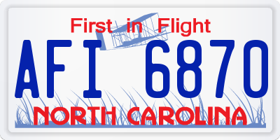 NC license plate AFI6870