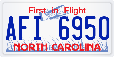 NC license plate AFI6950