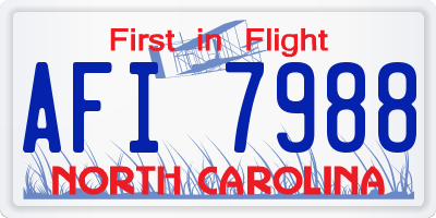 NC license plate AFI7988