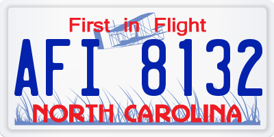 NC license plate AFI8132