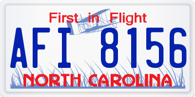NC license plate AFI8156