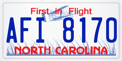 NC license plate AFI8170