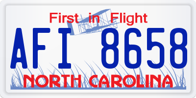 NC license plate AFI8658