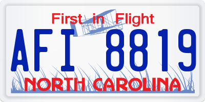 NC license plate AFI8819