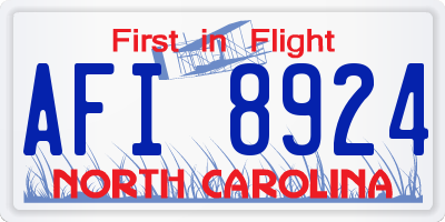 NC license plate AFI8924
