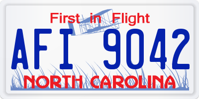 NC license plate AFI9042