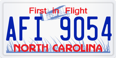 NC license plate AFI9054