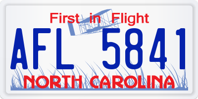 NC license plate AFL5841
