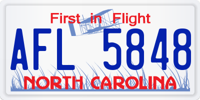 NC license plate AFL5848