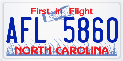 NC license plate AFL5860